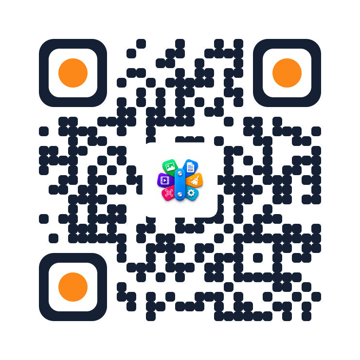 Sample QR code with a logo in the center
