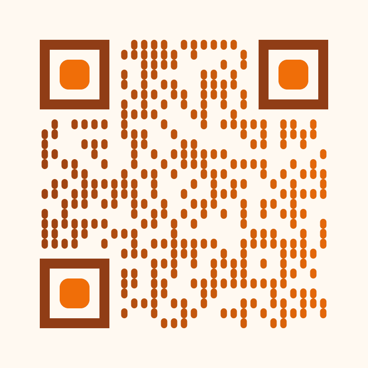 Sample QR code with vertical sunset-colored bars